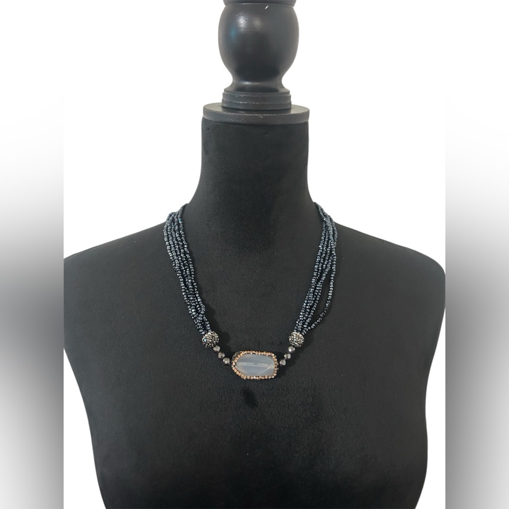 Natasha Elegant Multi-Strand Beaded Necklace